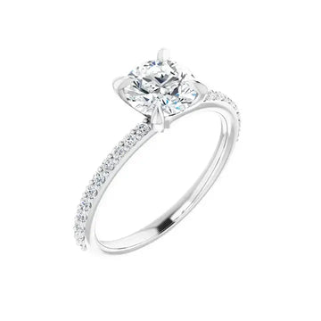KIARA 18K White Gold Round Lab Grown Diamond Engagement Ring - Larson Jewelers