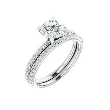 KIARA 18K White Gold Round Lab Grown Diamond Engagement Ring - Larson Jewelers
