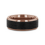 FERROS Espresso Plated Tungsten Polished Beveled Ring with Brushed Black Center - 8mm