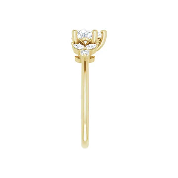 HAILEY 14K Yellow Gold Pear Cut Lab Grown Diamond Engagement Ring - Larson Jewelers