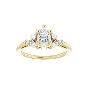 HAILEY 14K Yellow Gold Pear Cut Lab Grown Diamond Engagement Ring - Larson Jewelers