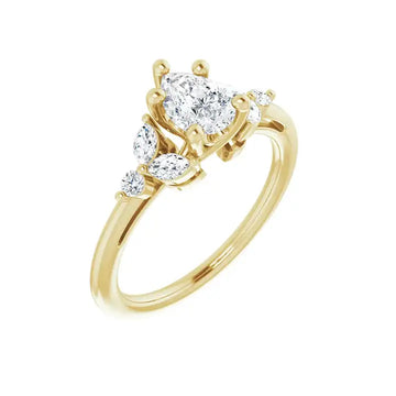 HAILEY 14K Yellow Gold Pear Cut Lab Grown Diamond Engagement Ring - Larson Jewelers