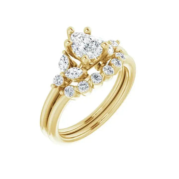 HAILEY 14K Yellow Gold Pear Cut Lab Grown Diamond Engagement Ring - Larson Jewelers
