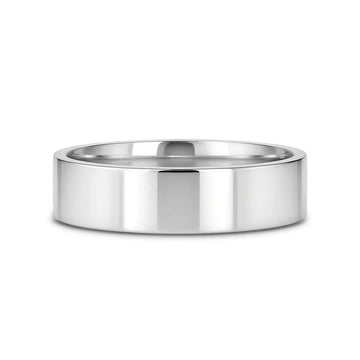 HARDY Polished Finish Flat Style Men’s Titanium Wedding Ring - 6mm & 8mm - Larson Jewelers