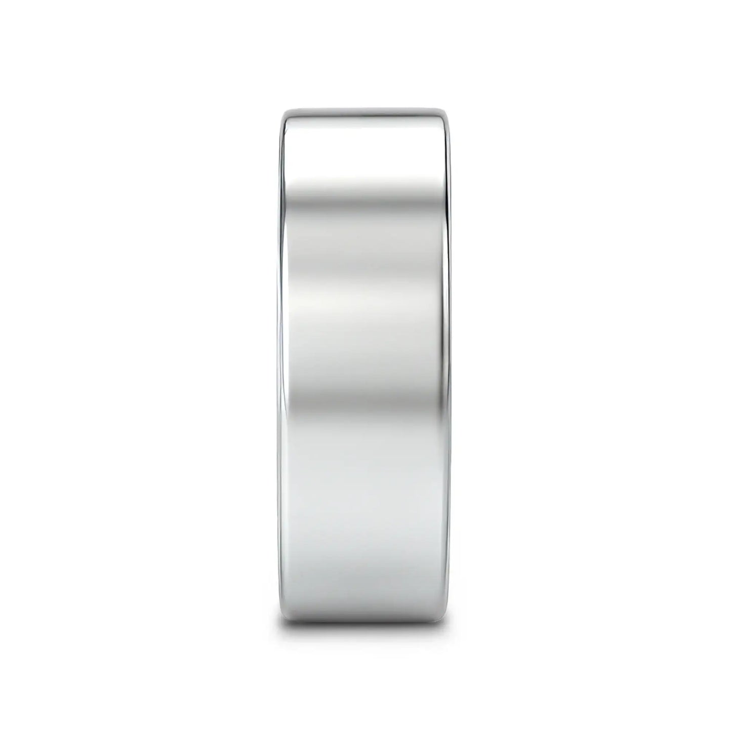 HARDY Polished Finish Flat Style Men’s Titanium Wedding Ring - 6mm & 8mm - Larson Jewelers