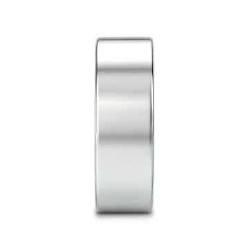 HARDY Polished Finish Flat Style Men’s Titanium Wedding Ring - 6mm & 8mm - Larson Jewelers