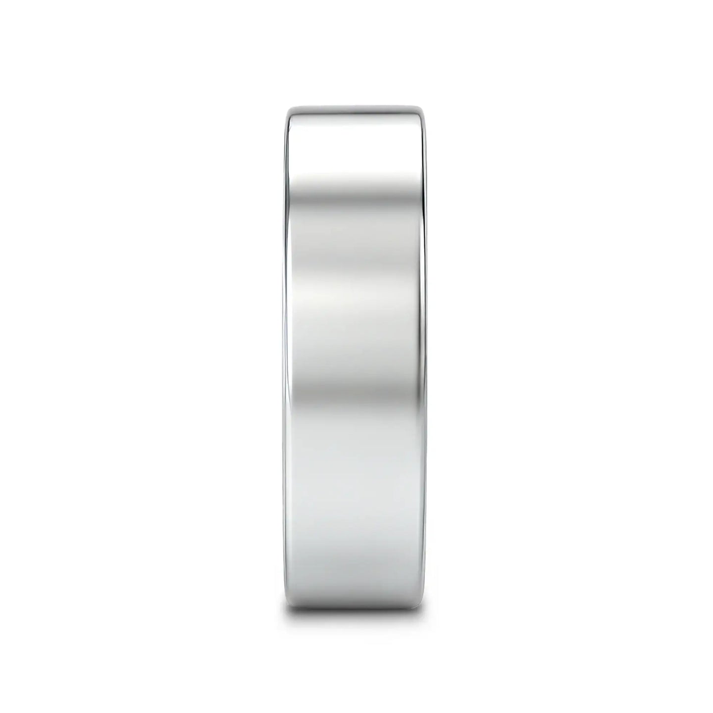 HARDY Polished Finish Flat Style Men’s Titanium Wedding Ring - 6mm & 8mm - Larson Jewelers