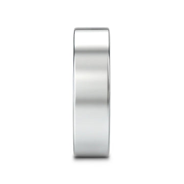 HARDY Polished Finish Flat Style Men’s Titanium Wedding Ring - 6mm & 8mm - Larson Jewelers