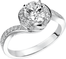 APHRODITE Spiral Halo Diamond Lab Diamond Engagement Ring Pav in 14K White Gold - Larson Jewelers