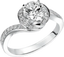 APHRODITE Spiral Halo Diamond Lab Diamond Engagement Ring Pav in 14K White Gold - Larson Jewelers