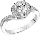 APHRODITE Spiral Halo Diamond Lab Diamond Engagement Ring Pav in 18K White Gold - Larson Jewelers