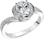 APHRODITE Spiral Halo Diamond Lab Diamond Engagement Ring Pav in Platinum - Larson Jewelers
