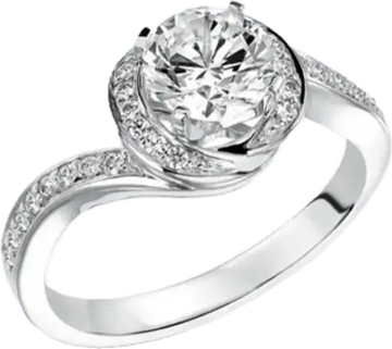 APHRODITE Spiral Halo Diamond Lab Diamond Engagement Ring Pav in Platinum - Larson Jewelers