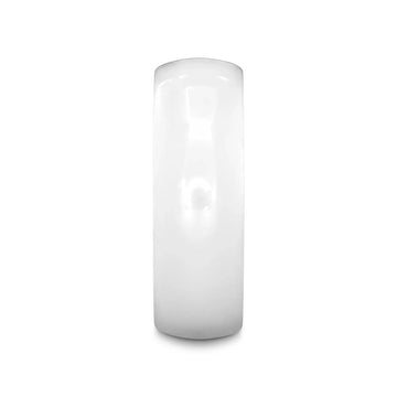IVORY Domed Polish Finished White Ceramic Ring - 6mm & 8mm - Larson Jewelers