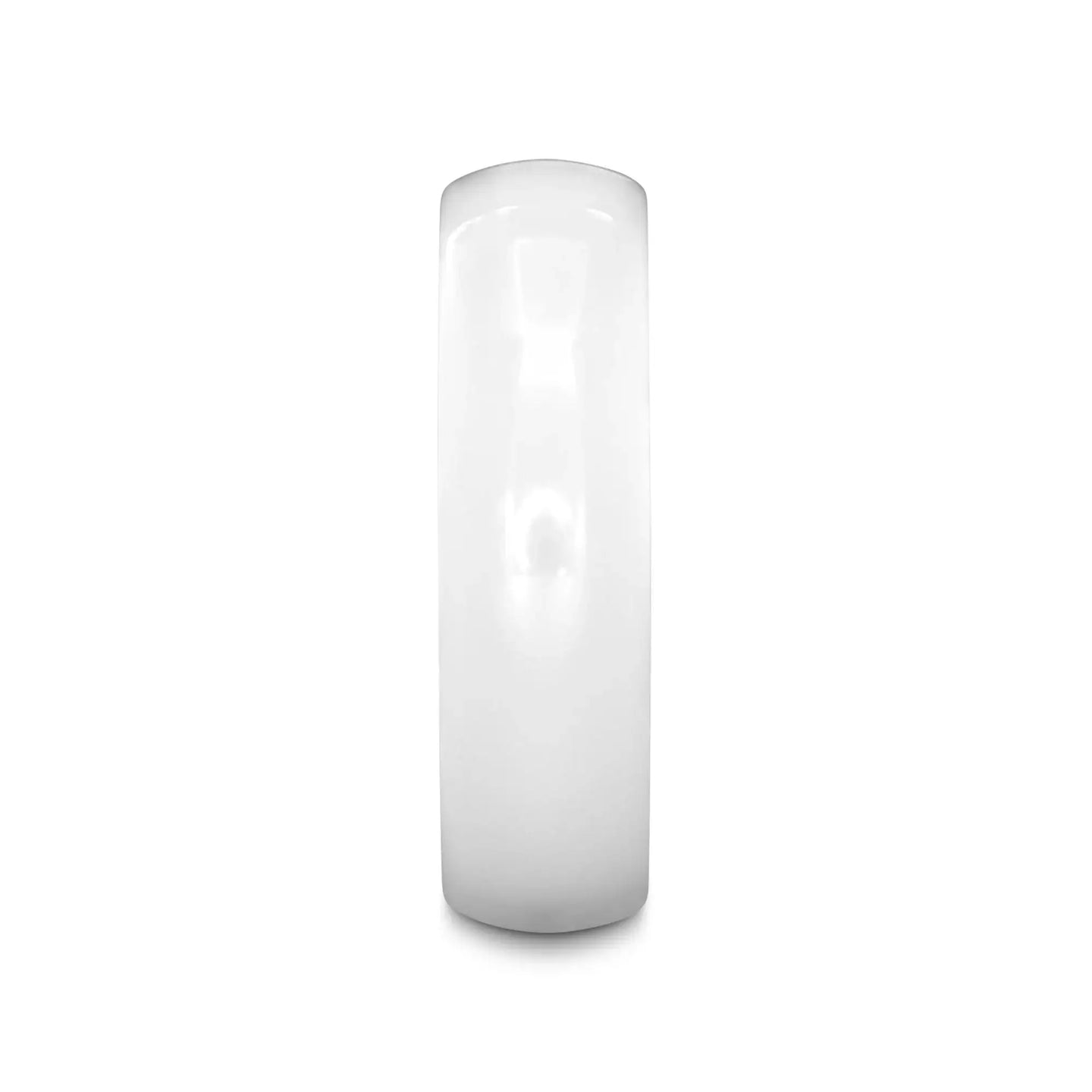 IVORY Domed Polish Finished White Ceramic Ring - 6mm & 8mm - Larson Jewelers