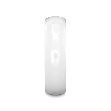 IVORY Domed Polish Finished White Ceramic Ring - 6mm & 8mm - Larson Jewelers