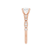 SOLANA 14K Rose Gold Oval Lab Grown Diamond Engagement Ring