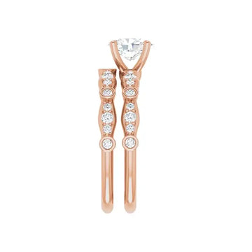 SOLANA 14K Rose Gold Oval Lab Grown Diamond Engagement Ring - Larson Jewelers