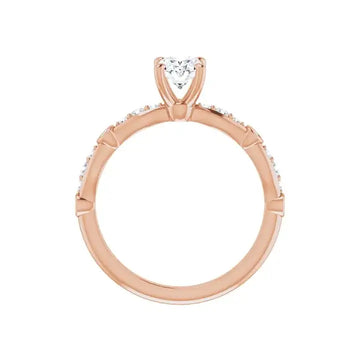 SOLANA 14K Rose Gold Oval Lab Grown Diamond Engagement Ring - Larson Jewelers