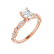 SOLANA 14K Rose Gold Oval Lab Grown Diamond Engagement Ring