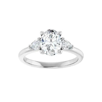 BUTTERCUP 18K White Gold Oval Lab Grown Diamond Engagement Ring - Larson Jewelers