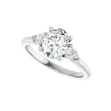 BUTTERCUP 18K White Gold Oval Lab Grown Diamond Engagement Ring - Larson Jewelers
