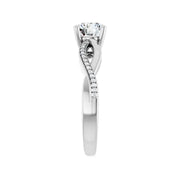 TALA 14K White Gold Round Lab Grown Diamond Engagement Ring
