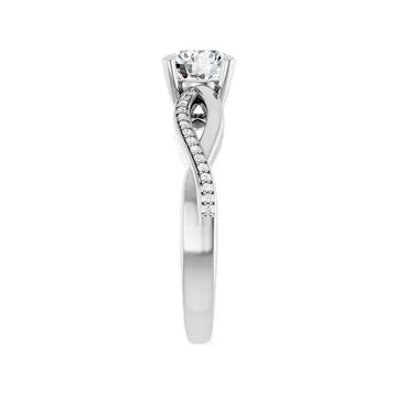 TALA 14K White Gold Round Lab Grown Diamond Engagement Ring - Larson Jewelers