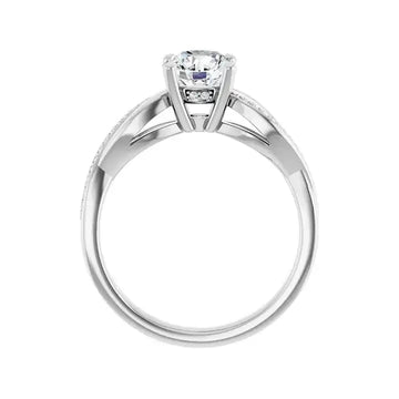 TALA 14K White Gold Round Lab Grown Diamond Engagement Ring - Larson Jewelers