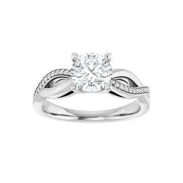 TALA 14K White Gold Round Lab Grown Diamond Engagement Ring - Larson Jewelers