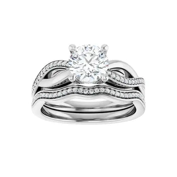 TALA 14K White Gold Round Lab Grown Diamond Engagement Ring - Larson Jewelers