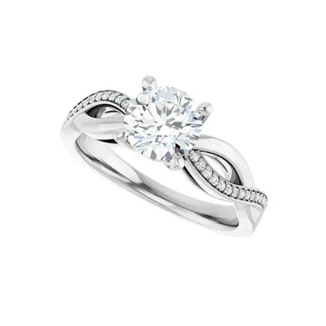 TALA 14K White Gold Round Lab Grown Diamond Engagement Ring - Larson Jewelers