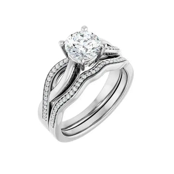 TALA 14K White Gold Round Lab Grown Diamond Engagement Ring - Larson Jewelers