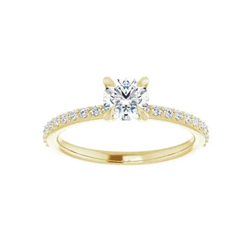 KIARA 14K Yellow Gold Round Lab Grown Diamond Engagement Ring - Larson Jewelers
