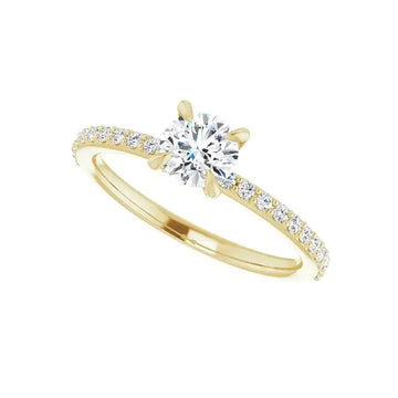 KIARA 14K Yellow Gold Round Lab Grown Diamond Engagement Ring - Larson Jewelers
