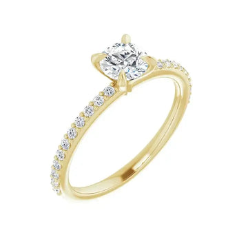 KIARA 14K Yellow Gold Round Lab Grown Diamond Engagement Ring - Larson Jewelers