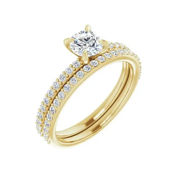 KIARA 14K Yellow Gold Round Lab Grown Diamond Engagement Ring - Larson Jewelers