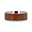 KALANI Flat Tungsten Carbide Wedding Band with Rare Koa Wood Inlay and Polished Edges - 6mm - 10mm
