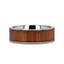 KALANI Flat Tungsten Carbide Wedding Band with Rare Koa Wood Inlay and Polished Edges - 6mm - 10mm