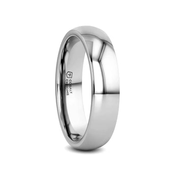KOBOLD Domed Cobalt Chrome Comfort Fit Ring, Polished Finish — 4mm, 6mm, 8mm - Larson Jewelers