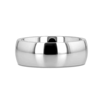 KOBOLD Domed Cobalt Chrome Comfort Fit Ring, Polished Finish — 4mm, 6mm, 8mm - Larson Jewelers