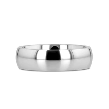 KOBOLD Domed Cobalt Chrome Comfort Fit Ring, Polished Finish — 4mm, 6mm, 8mm - Larson Jewelers