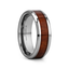Bague en carbure de tungstène incrustée de bois de koa KONA avec biseaux - 4 mm - 12 mm