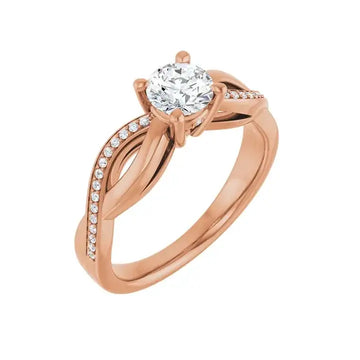 TALA 14K Rose Gold Round Lab Grown Diamond Engagement Ring - Larson Jewelers