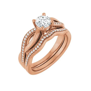 TALA 14K Rose Gold Round Lab Grown Diamond Engagement Ring - Larson Jewelers