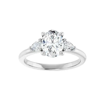 BUTTERCUP 14K White Gold Oval Lab Grown Diamond Engagement Ring - Larson Jewelers