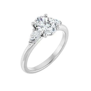 BUTTERCUP 14K White Gold Oval Lab Grown Diamond Engagement Ring - Larson Jewelers
