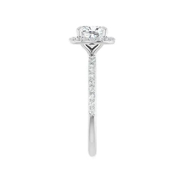 DAYSTAR 18K White Gold Halo Cushion Lab Grown Diamond Engagement Ring - Larson Jewelers