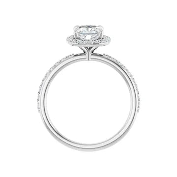 DAYSTAR 18K White Gold Halo Cushion Lab Grown Diamond Engagement Ring - Larson Jewelers