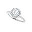 DAYSTAR 18K White Gold Halo Cushion Lab Grown Diamond Engagement Ring